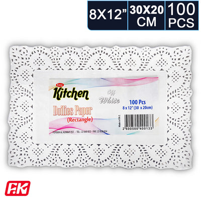 Easy Kitchen Rectangular Off-White Lace Paper 8 x 12