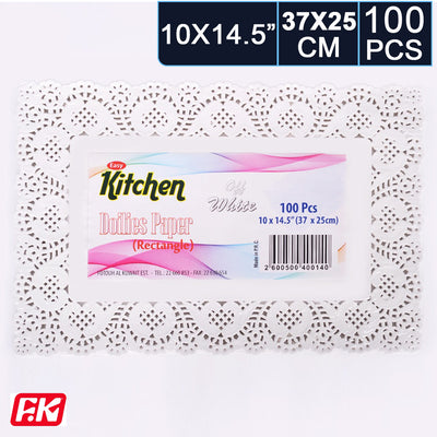 Easy Kitchen 10 x 14.5 inch Rectangular Off-White Lace Paper