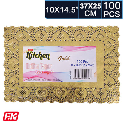 Easy Kitchen Silver/Gold Rectangular Lace Paper 10 x 14.5 inches