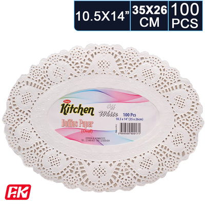 Easy Kitchen Off-White Oval Lace Paper 10.5 x 14 inches