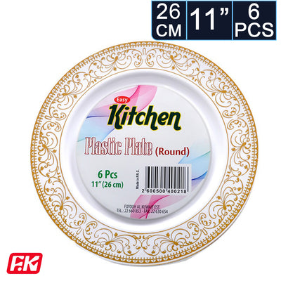 Easy Kitchen plastic plate No.26 (premium) (6 Pcs)
