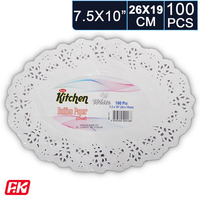 Easy Kitchen Off-White Oval Lace Paper 10 x 7.5 inches