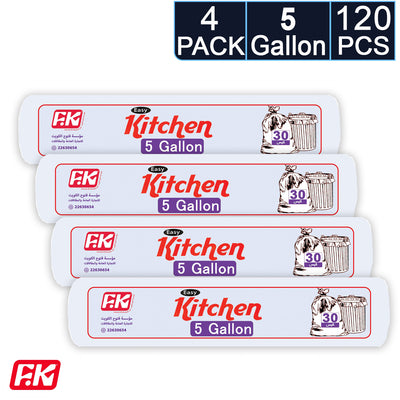 Easy Kitchen garbage bags 5-gallon 4 pack (120 Bags)