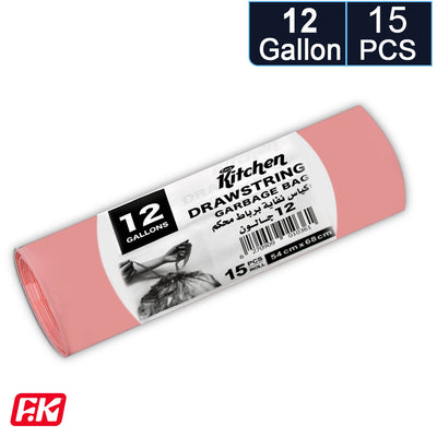 Easy Kitchen Garbage Bags 12 Gallons with Tie (15 Bags)