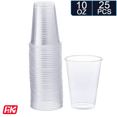 Easy Kitchen Plastic clear cups without lids 10 oz (25 Pcs)