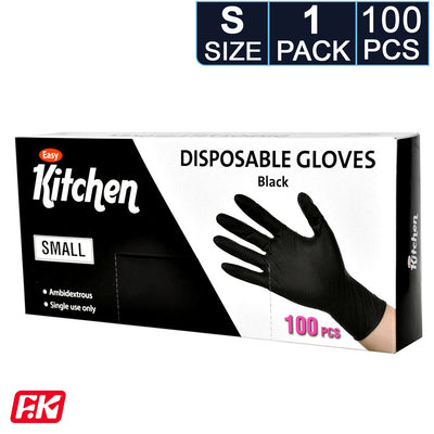 Easy Kitchen Black TPE powder-free gloves Small 100 Pcs