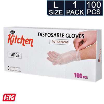 Easy Kitchen Clear TPE powder-free gloves Large 100 Pcs