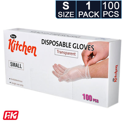 Easy Kitchen Clear TPE powder-free gloves Small 100 Pcs