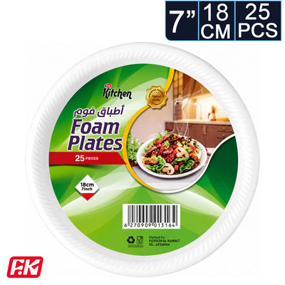 Easy Kitchen foam plates 18 cm 7-inch (25 Pcs)