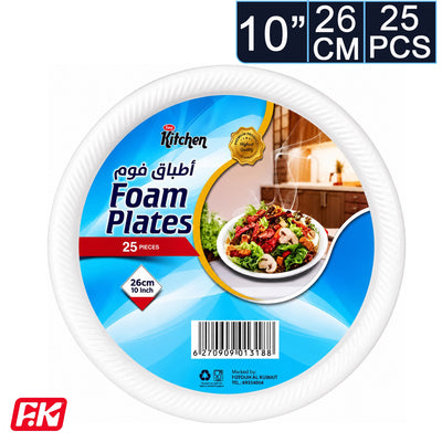Easy Kitchen foam plates 26 cm 10-inch (25 Pcs)
