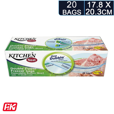Kitchen Neat Double Zipper bags 17.8 x 20.3 By Easy Kitchen 20 Bags