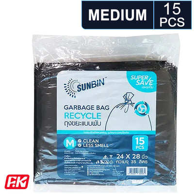 Sunbin Black garbage bags 15 bags (M) by Easy Kitchen