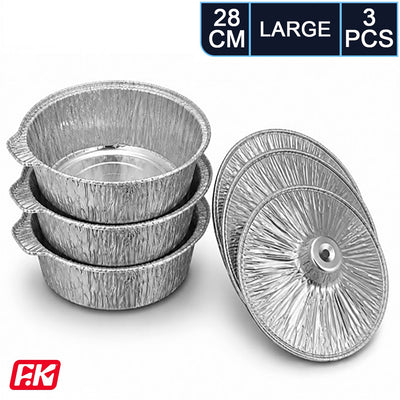 Easy Kitchen Large Aluminum Foil Pots (3 pieces)