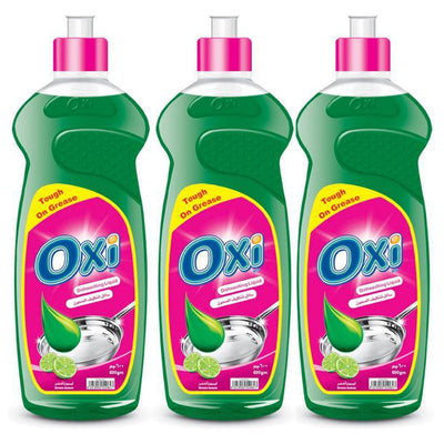 Oxi Dishwashing Liquid 600ml Green Lemon × 3